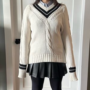 Re/done 90s recycled cable knit tennis sweater